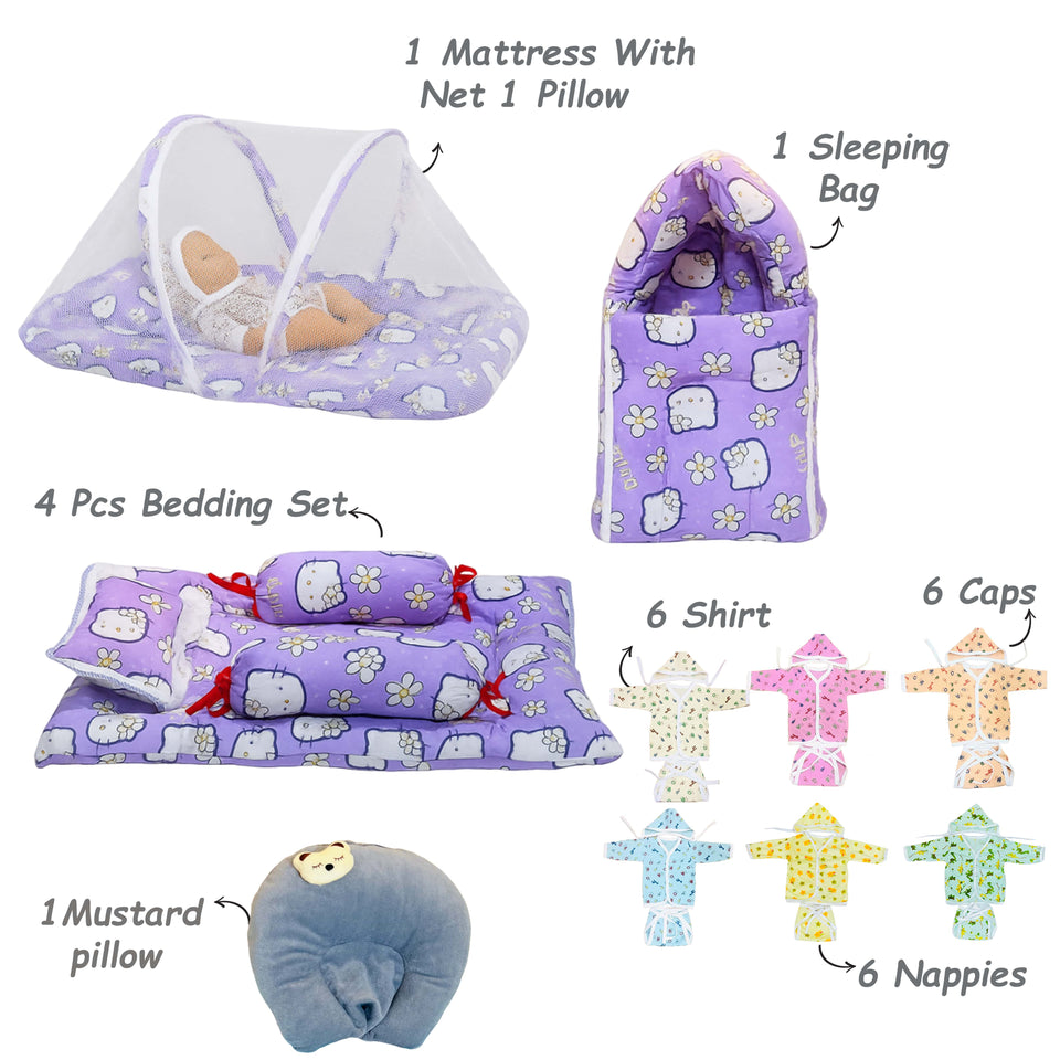 Fareto New Born Baby All Season Use Most Useful Essentials 60 in 1 (0-6 Months)(F351)
