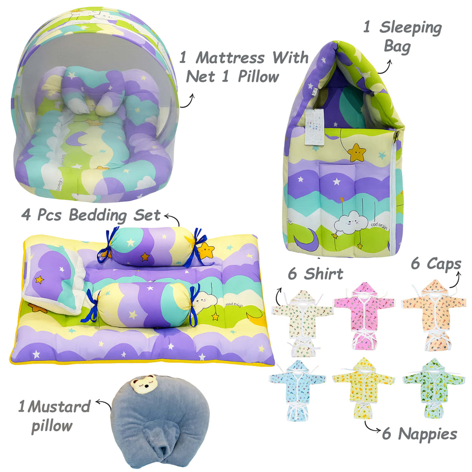 Fareto New Born Baby All Season Use Most Useful Essentials 60 in 1 (0-6 Months)(F573)