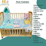 FARETO NEW BORN BABY MONSOON SEASON HOSPITAL ESSENTIALS PACK OF 60 ITEMS (0-6 MONTHS)
