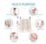 Fareto New Born Baby Muslin Bath Towel Organic Cotton 6 Layer, Eco-Conscious & Safe Printed Muslin Cloth Towels(Pack of 1) (50x100cm)