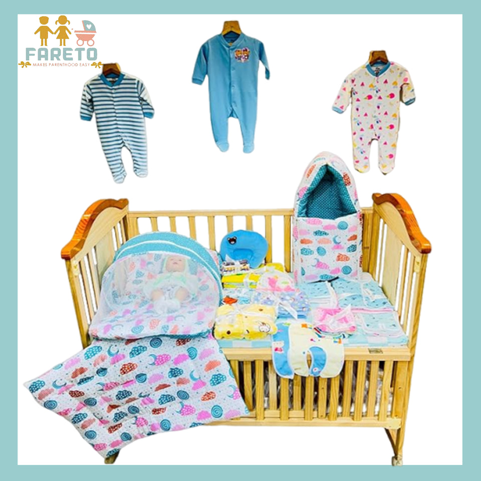 Fareto Baby Semi Winter Essential Combo For New Born | Gift Pack | Baby Products | Maternity Essentials  (66 Items)(0-6 Months)