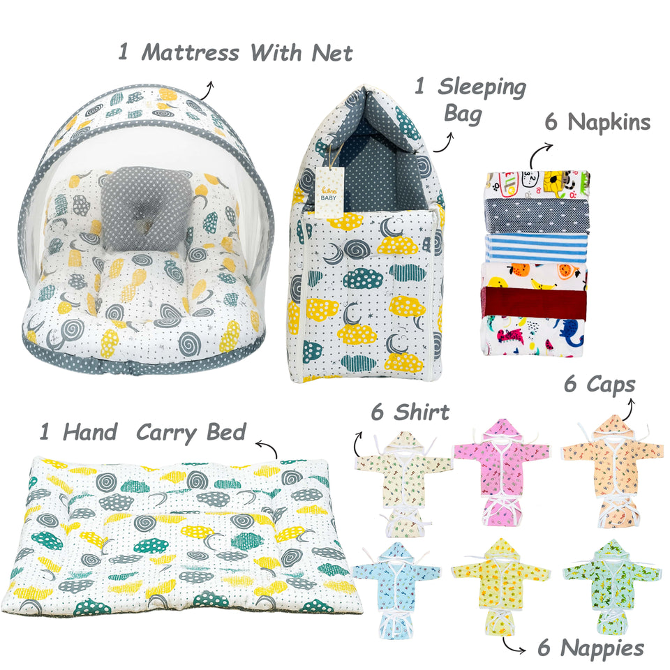 FARETO NEW BORN BABY PREMIUM QUALITY MONSOON AND SEMI WINTER SEASON  HOSPITAL ESSENTIALS 73 IN 1 (0-6 MONTHS) _ NURSERY BAG