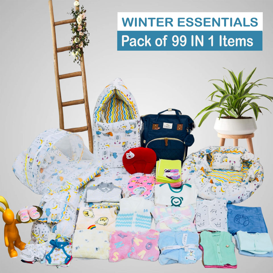 FARETO NEW BORN BABY PREMIUM QUALITY PURELY WINTER ESSENTIALS 99 IN 1 ( 0-6MONTHS)