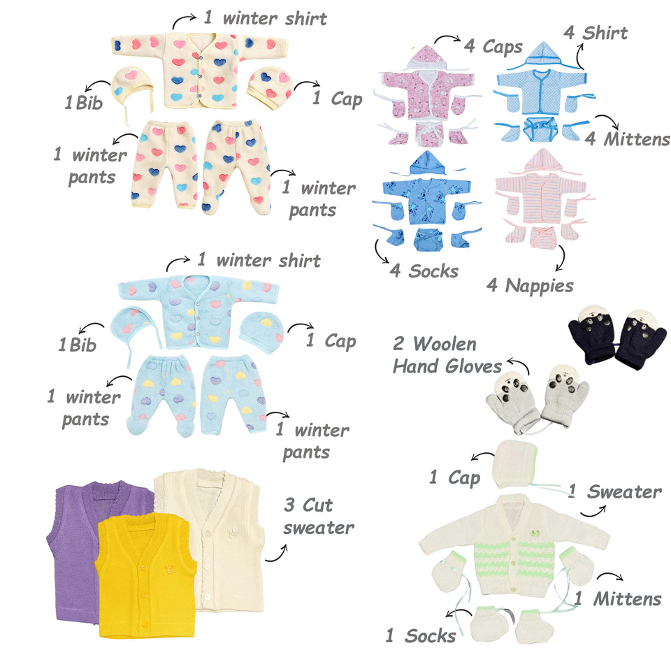 FARETO NEW BORN BABY PREMIUM QUALITY PURELY WINTER ESSENTIALS 99 IN 1 ( 0-6MONTHS)