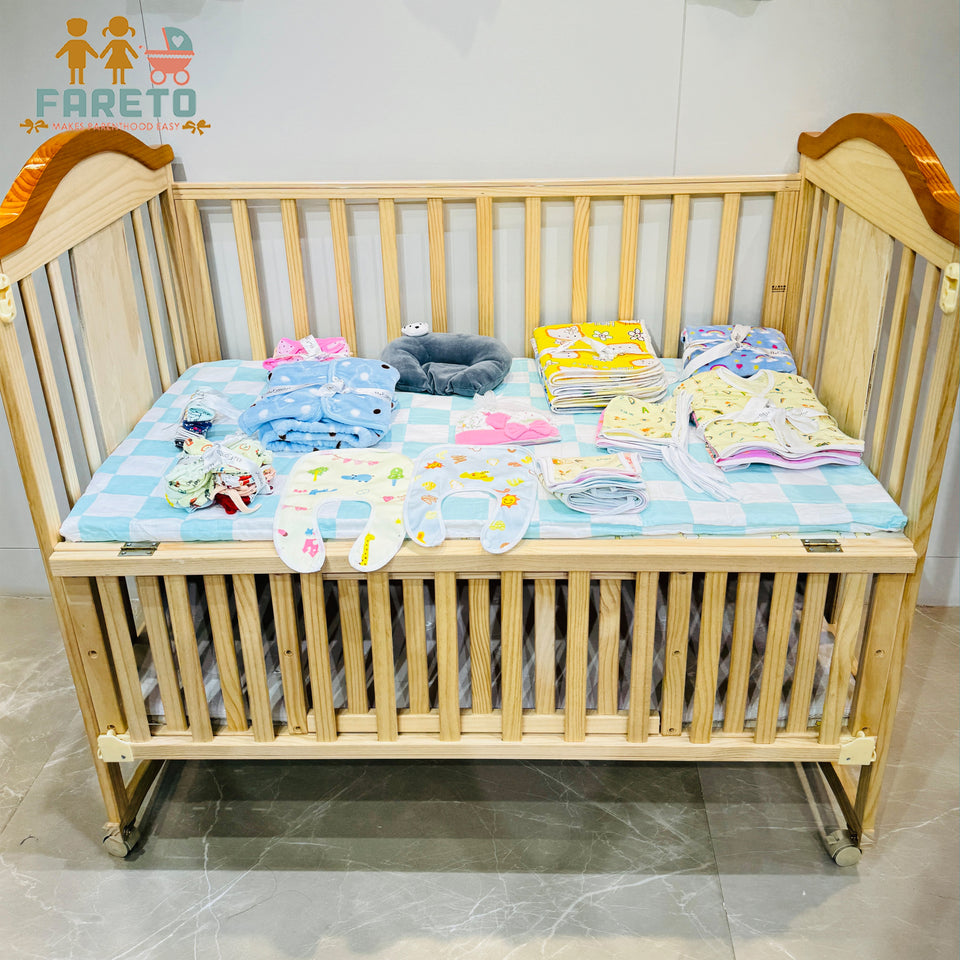 Fareto Baby Semi Winter Essential Combo For New Born | Gift Pack | Baby Products | Maternity Essentials  (66 Items)(0-6 Months)( GRASS GREEN GIFFI)