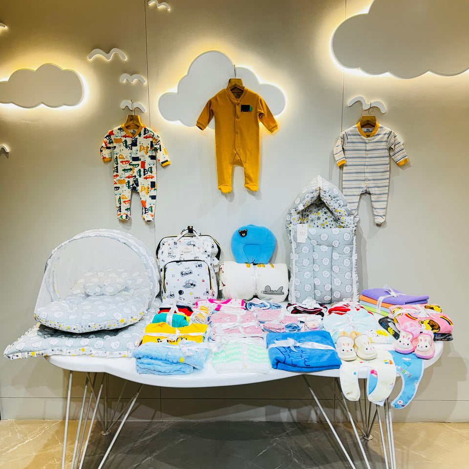 FARETO NEW BORN BABY PREMIUM QUALITY PURELY WINTER ESSENTIALS 84 IN 1 ( 0-6MONTHS)(F454)