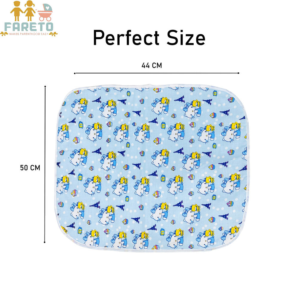 Fareto new born baby waterproof sheets with one side cloth(0-3Months)(Pack of 12)(Size: L-22Inchs, B-17Inchs)(Multicolored)