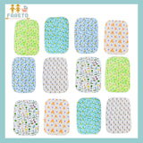 Fareto new born baby waterproof sheets with one side cloth(0-3Months)(Pack of 12)(Size: L-22Inchs, B-17Inchs)(Multicolored)