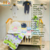 Fareto Baby Semi Winter Essential Combo For New Born | Gift Pack | Baby Products | Maternity Essentials  (66 Items)(0-6 Months)( GRASS GREEN GIFFI)
