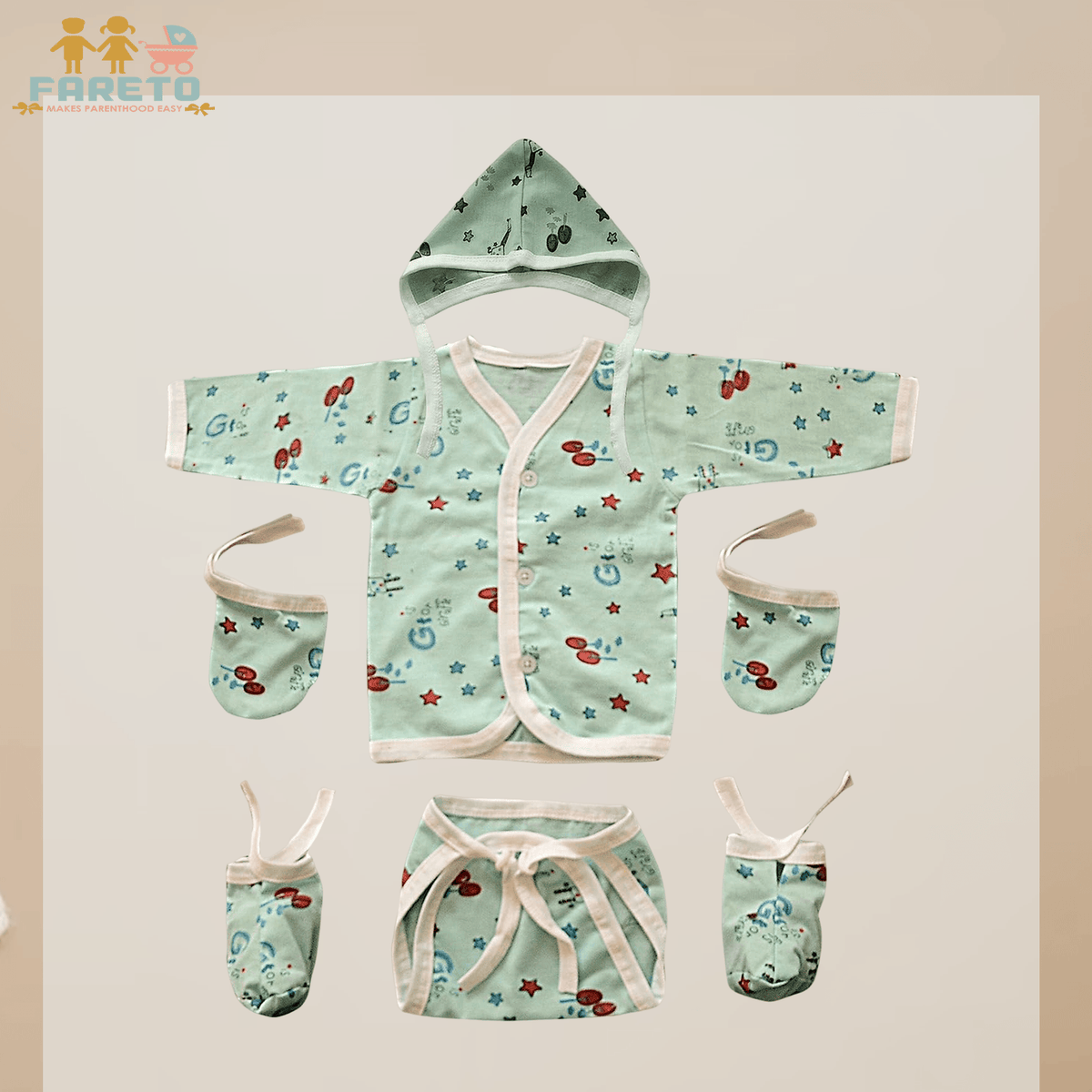 Fareto New Born Baby Clothing Set 0 3 Months Pack of 20