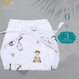 Fareto Organic Cotton Muslin Cushioned Nappy with 3 Layer | Soft and Breathable Langot for Baby | Pack of 6 Nappy (0-3 Months)