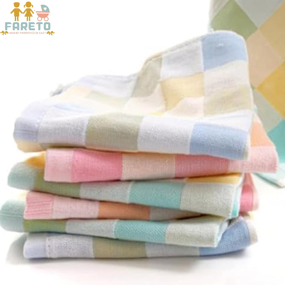 Fareto New Born Baby Muslin Bath Towel Organic Muslin Cotton (Pack of 3)(50x100cm)