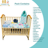 FARETO NEW BORN BABY MONSOON SEASON HOSPITAL ESSENTIALS PACK OF 66 ITEMS (0-6 MONTHS)
