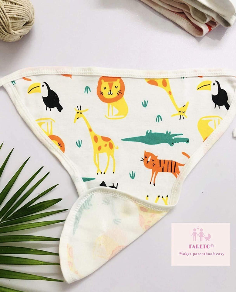 Fareto New Born Baby 12 Single Layer | Super Soft | Cotton Nappies | Washable | Reusable (0-6 Months)(Mix Colors & Prints)