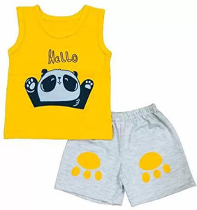Fareto Baby Boys & Girls Summer Wear T -Shirt & Shorts Set | Dress Clothing Set
