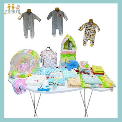 FARETO NEW BORN BABY MONSOON AND SEMI WINTER SEASON HOSPITAL ESSENTIALS 81 IN 1 (0-6 MONTHS)(F574)