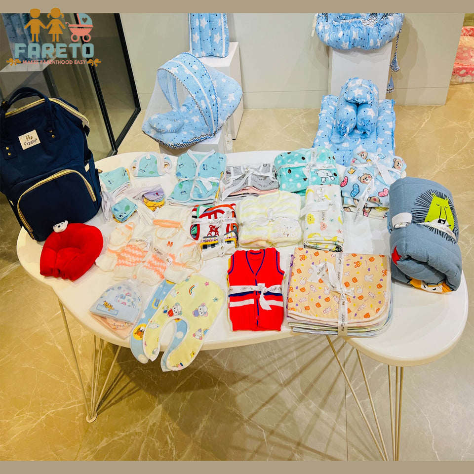 Fareto New Born Baby Hospital Essentials winter pack of 100 (0-6 months)