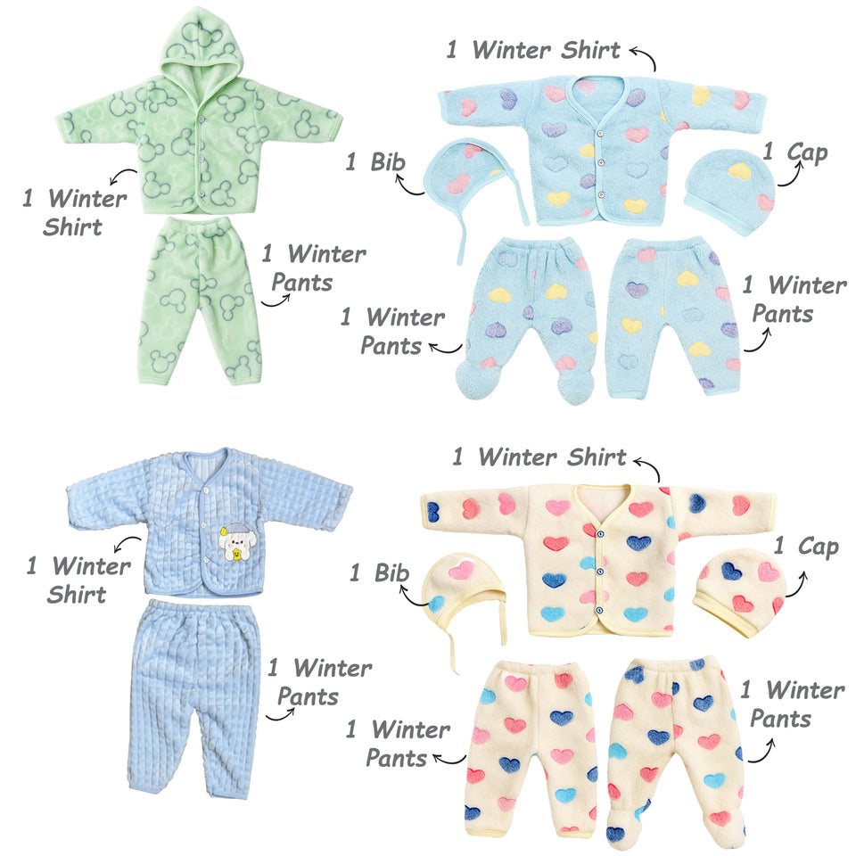 Fareto Baby Winter Essential Combo For New Born | Gift Pack | Baby Products | Maternity Essentials | Bedding Set (100 Items)(0-6 Months)