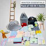 Fareto Baby Winter Essential Combo For New Born | Gift Pack | Baby Products | Maternity Essentials | Bedding Set (100 Items)(0-6 Months)