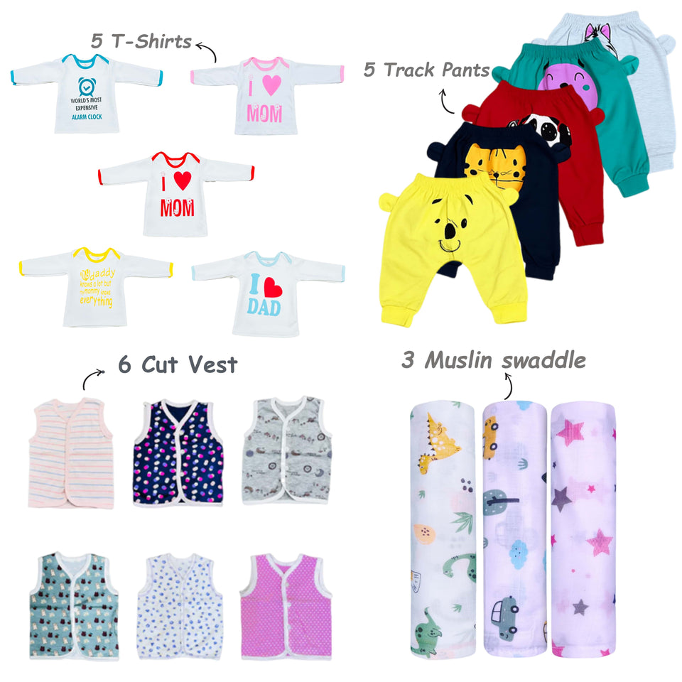 Fareto Premium New Born Baby Hospital Winter Essentials Pack Of 101 (0-6 months)(F190)