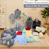 Fareto Premium Newborn Baby Hospital Winter Essentials Combo | 100 in 1  Baby Gift Pack | Maternity Essentials & Bedding Set | 0–6 Months(F186)