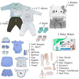 Fareto New Born 104 in 1 High Quality Premium Baby Monsoon Season Hospital Essentials Set | Soft, Warm & Comfortable Gift Kit for Newborn Babies (0-6 Months)(F765)