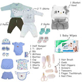 Fareto New Born 104 in 1 High Quality Premium Baby Monsoon Season Hospital Essentials Set | Soft, Warm & Comfortable Gift Kit for Newborn Babies (0-6 Months)