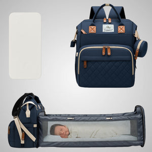 Fareto Premium Diaper Bag with Foldable Baby Bed & Changing Station – Large Capacity Waterproof Travel Backpack with Insulated Pockets & USB Port – Portable Maternity Bag for Moms & Dads
