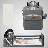 Fareto Premium Diaper Bag with Foldable Baby Bed & Changing Station – Large Capacity Waterproof Travel Backpack with Insulated Pockets & USB Port – Portable Maternity Bag for Moms & Dads