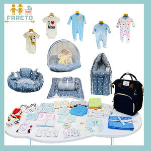 Fareto New Born Baby Premium Quality 101 Summer & Moderate Combo Baby Essentials All in 1(0-6 Months)