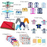 Fareto New Born Baby Premium Monsoon Season Hospital Essentials Kit 114 in 1 for Boys & Girls (0-6 Months) | Complete Newborn Care & Maternity Bag Set(F402)