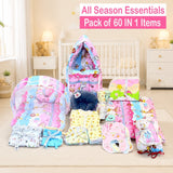 Fareto New Born Baby All Season Use Most Useful Essentials 60 in 1 (0-6 Months)(F492)