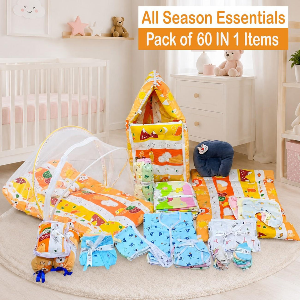 FARETO NEW BORN BABY SUMMER HOSPITAL ESSENTIALS 60 IN 1 (0-6M)(F339)