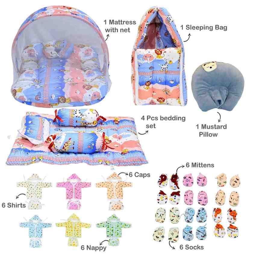 Fareto New Born Baby monsoon season Hospital Essentials (61 in 1) (0-6 months)(F570)