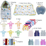 Fareto Premium Quality Winter  Hospital Essentials Pack of 69 (0-6 Months)(Good_Night_Blue)(F417)