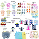 Fareto Baby Boy's & Girl's Summer Hospital Essential Combo for New Born | Gift Pack | Baby Products | Maternity Essentials | Bedding Set (116 Items)(0-6 Months)(F740)