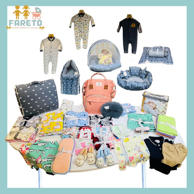 FARETO NEW BORN BABY MONSOON SEASON HOSPITAL ESSENTIALS 114 IN 1 (0-6 MONTHS)( GREY CROWN )