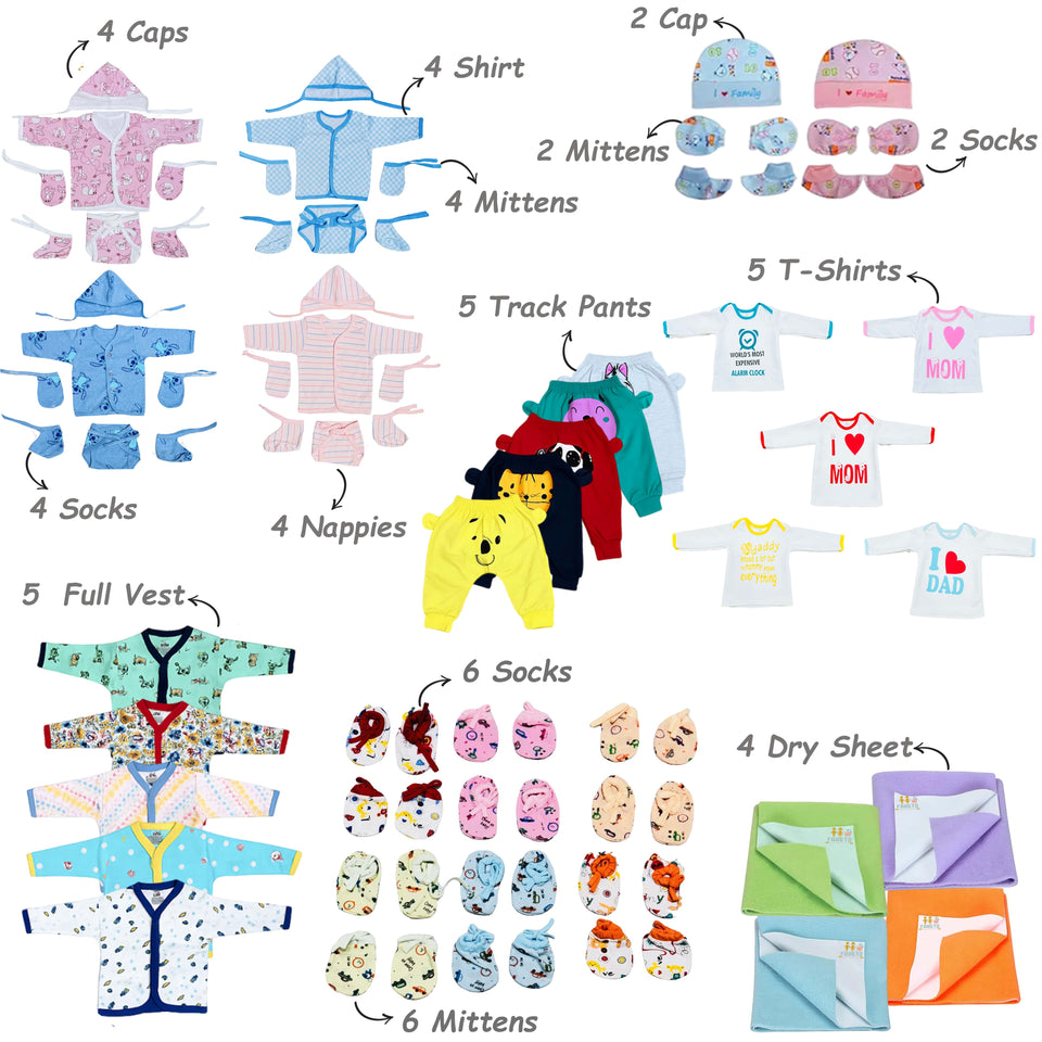 FARETO NEW BORN BABY PREMIUM QUALITY PURELY WINTER ESSENTIALS 119 IN 1 ( 0-6MONTHS)(F433)