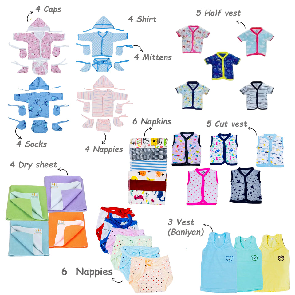 Fareto Baby Premium Quality Summer Essentials 120 in 1 (0-6 Months)(F527)