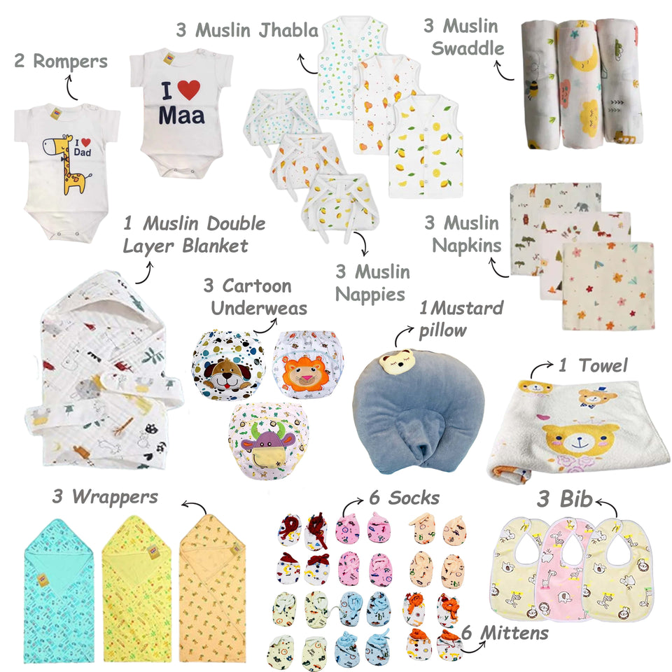 Fareto Baby Premium Quality Summer Essentials 120 in 1 (0-6 Months)(F527)