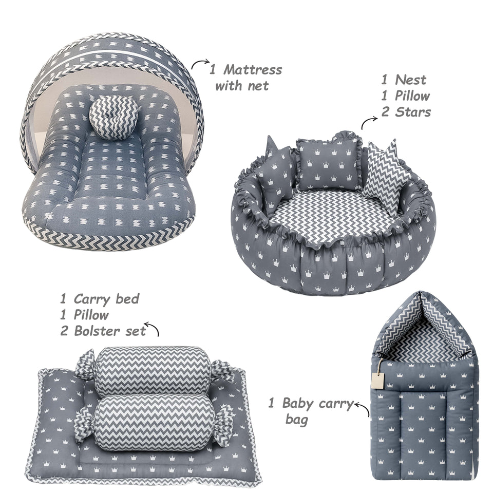 Fareto Baby Semi Winter Essential Combo For New Born | Gift Pack | Baby Products | Maternity Essentials | Bedding Set (122 Items)(0-6 Months)(F602)