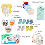 Fareto Baby Semi Winter Essential Combo For New Born | Gift Pack | Baby Products | Maternity Essentials | Bedding Set (131 Items)(0-6 Months)(F590)