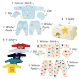 Fareto Baby Semi Winter Essential Combo For New Born | Gift Pack | Baby Products | Maternity Essentials | Bedding Set (131 Items)(0-6 Months)(F590)