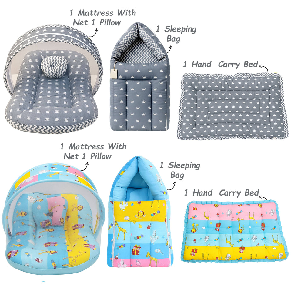 Fareto New Born Baby Twins Monsoon Season Essential Combo | 132 In 1 Items Gift Pack | Baby Bedding Set & Maternity Essentials (0–6 Months) | F754