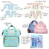 Fareto New Born Baby Twins Monsoon Season Essential Combo | 132 In 1 Items Gift Pack | Baby Bedding Set & Maternity Essentials (0–6 Months) | F754