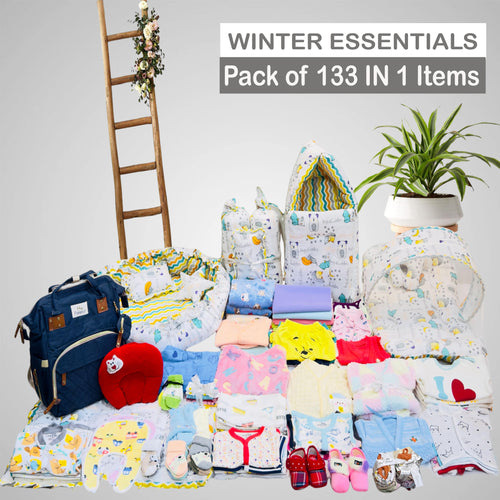 FARETO NEW BORN BABY PREMIUM QUALITY PURELY WINTER ESSENTIALS 133 IN 1 ( 0-6MONTHS)