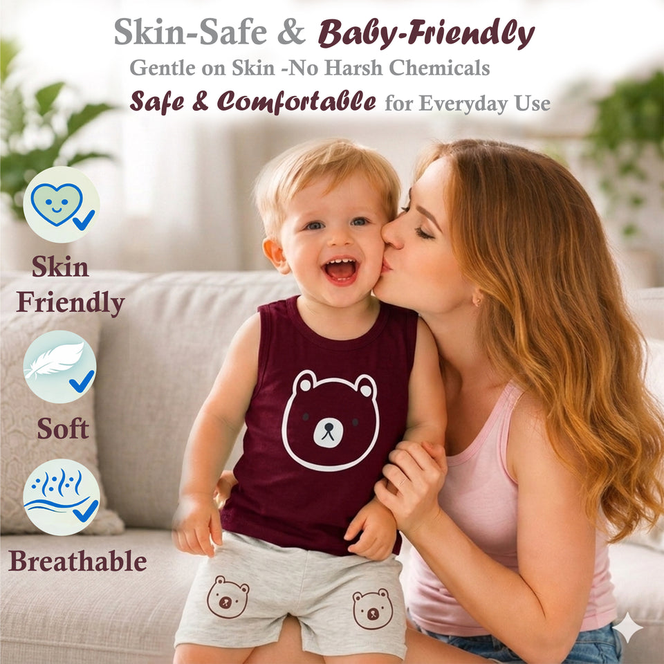 Fareto  Baby Boy's and Girl's Cut Sleeve T-Shirt and Short Combo 100% Cotton Clothing Set(F144)