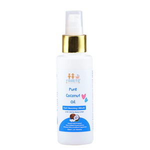 Fareto baby Coconut Oil | Wood Cold Pressed Method Coconut Oil for Baby | 2 in1 Oil for Body & Hair (120 ML)