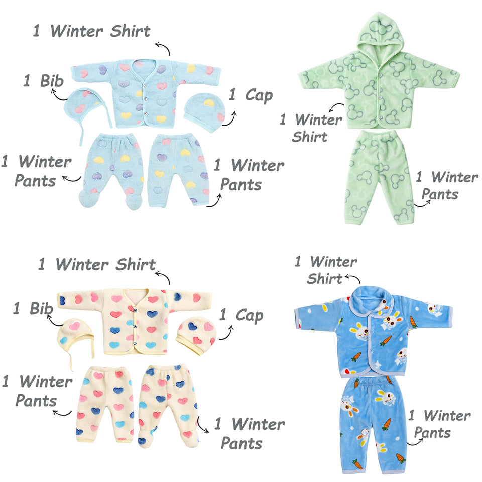 Fareto Baby Semi Winter Essential Combo For New Born | Gift Pack | Baby Products | Maternity Essentials | Bedding Set (122 Items)(0-6 Months)(F602)