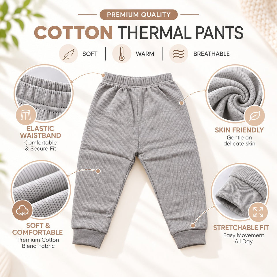 Fareto Baby Premium Winter Thermal Set | Front Open Full Sleeve Shirt & Pant | Soft, Warm & Comfortable | Pack of 2(F811)